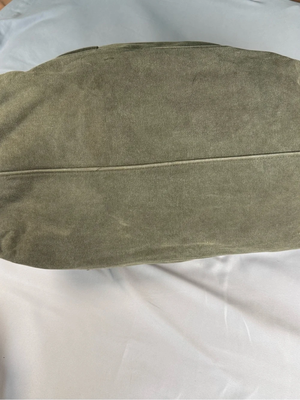 L.L. Bean Olive Canvas Duffel Bag Duo
